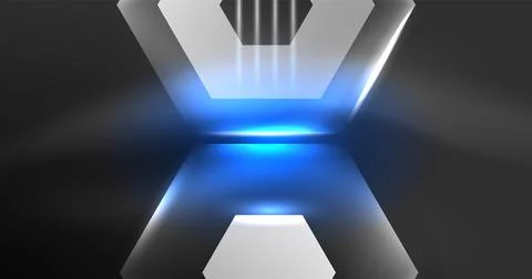 Neon hexagon background. Hi-tech design for wallpaper, banner, background 스톡 일러스트