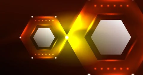 Neon hexagon background. Hi-tech design for wallpaper, banner, background Stock Illustration