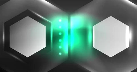 Neon hexagon background. Hi-tech design for wallpaper, banner, background Stock Illustration