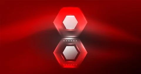 Neon hexagon background. Hi-tech design for wallpaper, banner, background Ilustración de archivo
