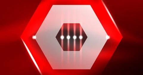 Neon hexagon background. Hi-tech design for wallpaper, banner, background Ilustración de archivo