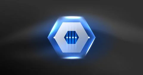 Neon hexagon background. Hi-tech design for wallpaper, banner, background 스톡 일러스트