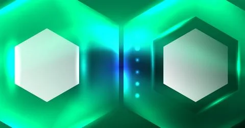 Neon hexagon background. Hi-tech design for wallpaper, banner, background 스톡 일러스트