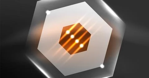 Neon hexagon background. Hi-tech design for wallpaper, banner, background Stock Illustration