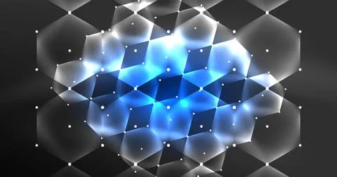 Neon hexagon background. Hi-tech design for wallpaper, banner, background Illustrazione stock
