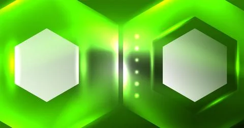 Neon hexagon background. Hi-tech design for wallpaper, banner, background Ilustración de archivo