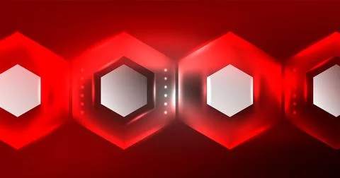 Neon hexagon background. Hi-tech design for wallpaper, banner, background Ilustración de archivo