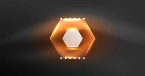 Neon hexagon background. Hi-tech design for wallpaper, banner, background Ilustración de archivo