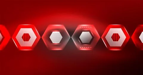 Neon hexagon background. Hi-tech design for wallpaper, banner, background Illustrazione stock