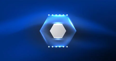Neon hexagon background. Hi-tech design for wallpaper, banner, background Stock Illustration