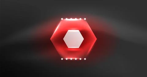 Neon hexagon background. Hi-tech design for wallpaper, banner, background Stock Illustration