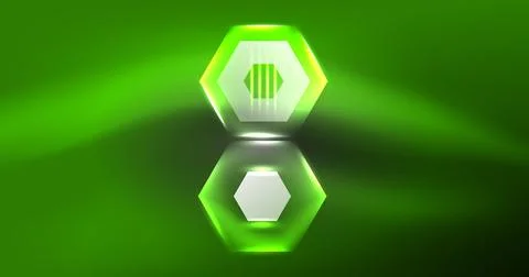 Neon hexagon background. Hi-tech design for wallpaper, banner, background Stock Illustration