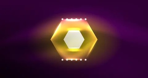 Neon hexagon background. Hi-tech design for wallpaper, banner, background Stock Illustration