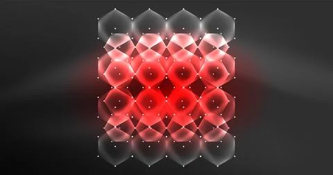 Neon hexagon background. Hi-tech design for wallpaper, banner, background Ilustración de archivo