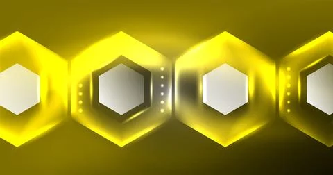 Neon hexagon background. Hi-tech design for wallpaper, banner, background Stock Illustration