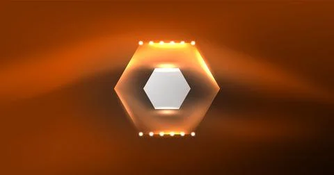 Neon hexagon background. Hi-tech design for wallpaper, banner, background Stock Illustration