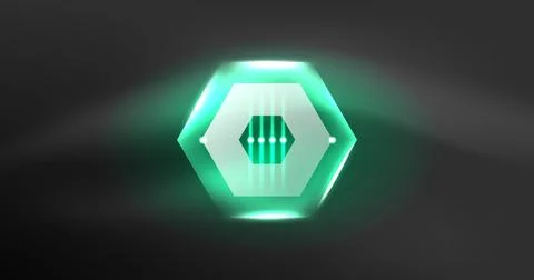 Neon hexagon background. Hi-tech design for wallpaper, banner, background Ilustración de archivo