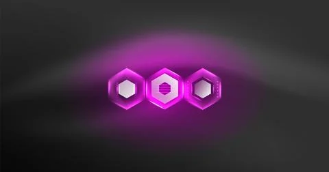 Neon hexagon background. Hi-tech design for wallpaper, banner, background Illustrazione stock