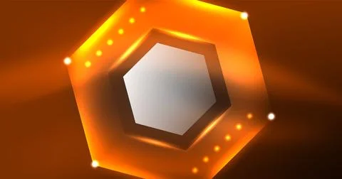 Neon hexagon background. Hi-tech design for wallpaper, banner, background 스톡 일러스트