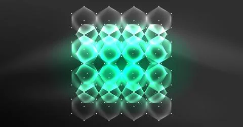 Neon hexagon background. Hi-tech design for wallpaper, banner, background Stock Illustration