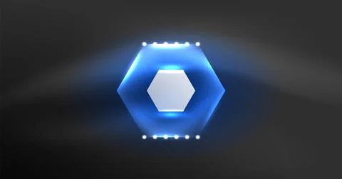 Neon hexagon background. Hi-tech design for wallpaper, banner, background Illustrazione stock