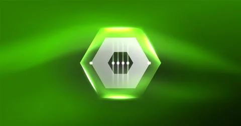 Neon hexagon background. Hi-tech design for wallpaper, banner, background Stock Illustration