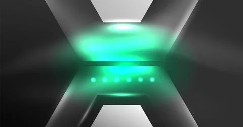 Neon hexagon background. Hi-tech design for wallpaper, banner, background Ilustración de archivo