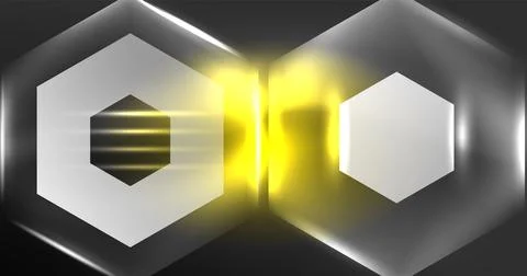 Neon hexagon background. Hi-tech design for wallpaper, banner, background Ilustración de archivo