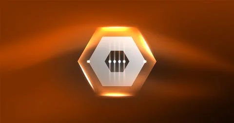 Neon hexagon background. Hi-tech design for wallpaper, banner, background Stock Illustration