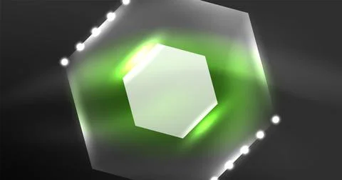Neon hexagon background. Hi-tech design for wallpaper, banner, background Ilustración de archivo
