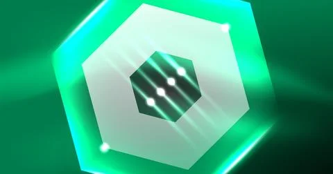 Neon hexagon background. Hi-tech design for wallpaper, banner, background Stock Illustration