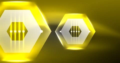 Neon hexagon background. Hi-tech design for wallpaper, banner, background 스톡 일러스트