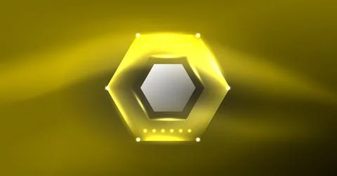 Neon hexagon background. Hi-tech design for wallpaper, banner, background Stock Illustration