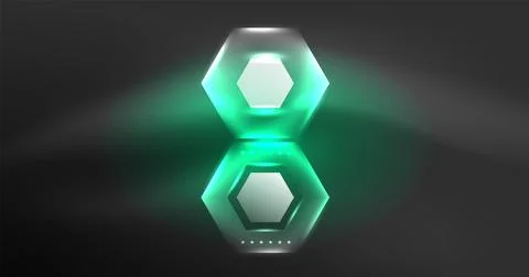 Neon hexagon background. Hi-tech design for wallpaper, banner, background Ilustración de archivo