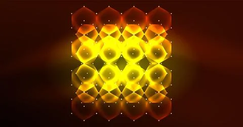 Neon hexagon background. Hi-tech design for wallpaper, banner, background Stock Illustration