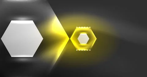 Neon hexagon background. Hi-tech design for wallpaper, banner, background Ilustración de archivo