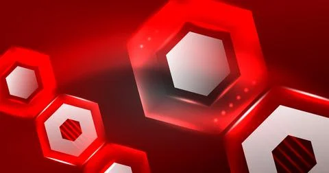 Neon hexagon background. Hi-tech design for wallpaper, banner, background Illustrazione stock