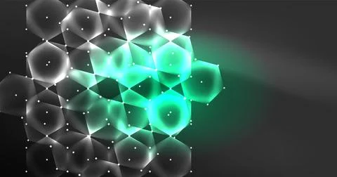 Neon hexagon background. Hi-tech design for wallpaper, banner, background Stock Illustration