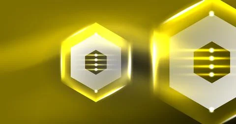 Neon hexagon background. Hi-tech design for wallpaper, banner, background Stock Illustration
