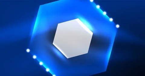 Neon hexagon background. Hi-tech design for wallpaper, banner, background Illustrazione stock