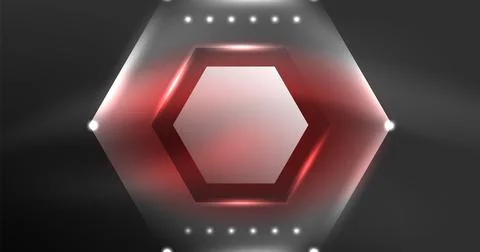 Neon hexagon background. Hi-tech design for wallpaper, banner, background Ilustración de archivo