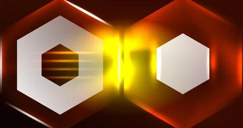 Neon hexagon background. Hi-tech design for wallpaper, banner, background Stock Illustration
