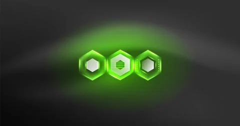 Neon hexagon background. Hi-tech design for wallpaper, banner, background Ilustración de archivo