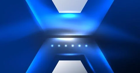 Neon hexagon background. Hi-tech design for wallpaper, banner, background Illustrazione stock