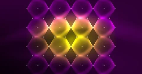 Neon hexagon background. Hi-tech design for wallpaper, banner, background Stock Illustration