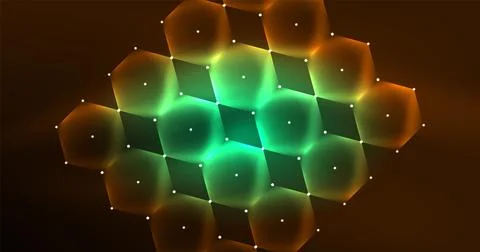 Neon hexagon background. Hi-tech design for wallpaper, banner, background Stock Illustration