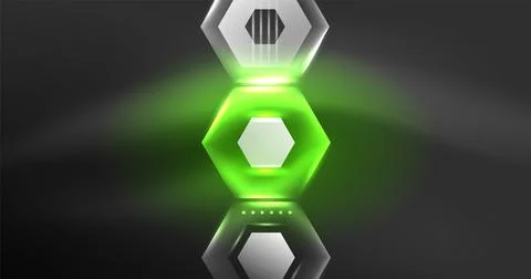 Neon hexagon background. Hi-tech design for wallpaper, banner, background 스톡 일러스트