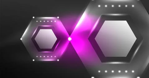 Neon hexagon background. Hi-tech design for wallpaper, banner, background Stock Illustration