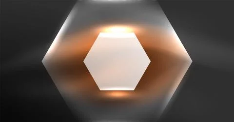 Neon hexagon background. Hi-tech design for wallpaper, banner, background Stock Illustration