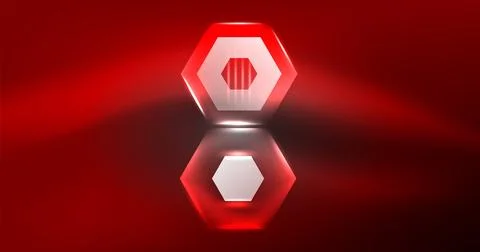 Neon hexagon background. Hi-tech design for wallpaper, banner, background Illustrazione stock